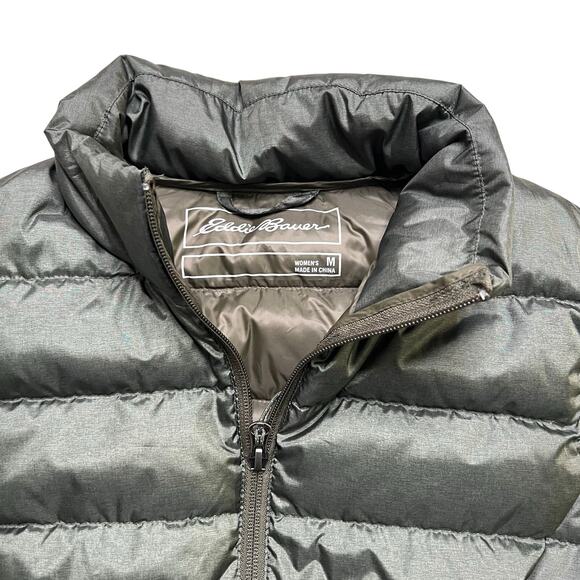Eddie Bauer Women’s EB650 Down Puffer Vest Green Full Zip Size Medium outdoors - Picture 2 of 12